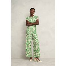Hobbs Jumpsuits & Overalls Hobbs Petite Cressida Floral Wide Leg Jumpsuit - Cream Green