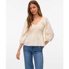 Uld Bluser Vero Moda Rupa Keely Bluse - Lyseblø'n/Rosä/Uldhvid