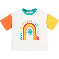 Kids' Towan Organic Cotton Slogan T-Shirt - White/Multi
