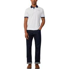 Hackett London Cotton Regular Fit Short Sleeve Polo Shirt - Optic White/Navy