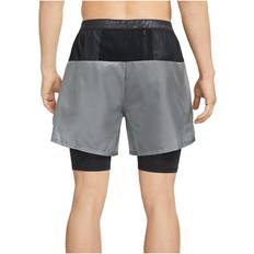 Nike Silver Shorts Nike Men's Dri-FIT Wild2-in-1 7 2 In 1 Running Sports Quick Dry Shorts - Silver