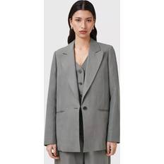 Tencel Blazers AllSaints Averie Single-Breasted Blazer - Mid Grey