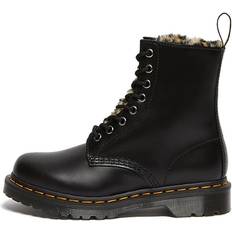 Dr. Martens 1460 Serena Leopard Boots - Black