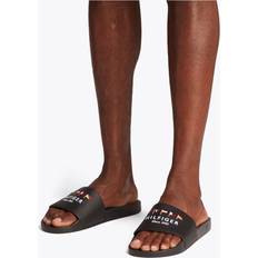 Röda Slides Tommy Hilfiger Pantoletten Flags Pool Slide - Schwarz
