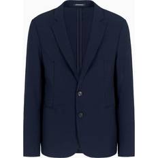 Uomo Blazer Emporio Armani Giacca Monopetto In Tessuto Seersucker Tecnico