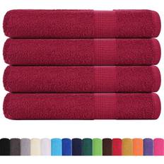 vidaXL Gästetücher 2 Stk Bordeauxrot 80x200 cm Gästehandtuch Rot