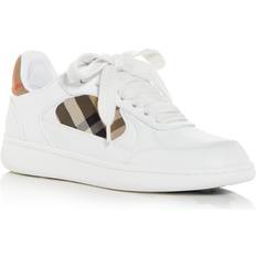 Burberry Leather and Check Terrace Sneakers - White/Sand
