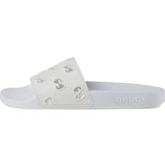 Gucci Women Slides Gucci Rubber GG Slide - White