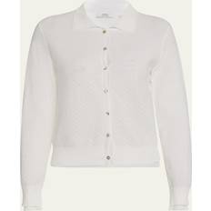 Mesh Cardigans Vince Double-Layered Cardigan - Optic White