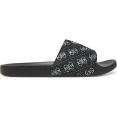 Guess Badesandaler Guess Monogram Slides Logo Print Sko Herre - Sort