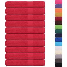 Saunas vidaXL Sauna Towels 10 pcs Red 80 x 200 cm 360 gsm 100% Cotton