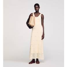 Sandro Bouquet Crochet Midi Dress - Ecru