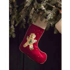 Red Stockings Vertbaudet Christmas with Reversible Sequins Gingerbread Man Red/Multi Stocking