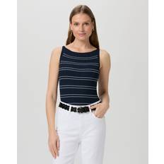 Pleats Tank Tops Paige Yuelia Stripe Tank Top - Dark Ink/Bluewhite