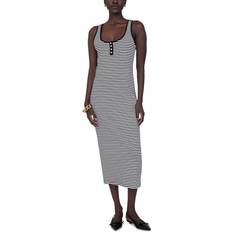 Anine Bing Alessia Tank Midi Dress - Cream/Black Stripe