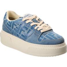 Fendi Match Ff Jacquard & Suede Platform Sneaker