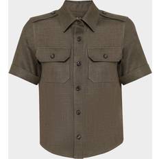 Loro Piana Clothing Loro Piana Cam Annalisa Structured Button-Front Blouse - Black Pine