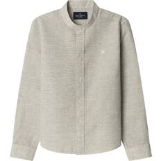 Beige Shirts Hackett London Kids' Cotton-Linen Shirt - Taupe Beige