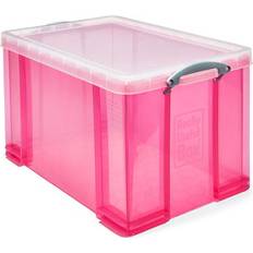 Really Useful Storage Boxes Really Useful Pink 84L Stackable & Lid One Size Storage Box
