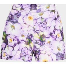 Badgley Mischka Floral-Print Scuba Shorts - Lilac Multi