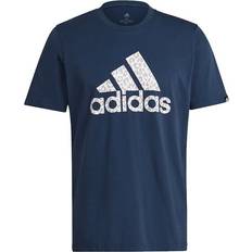 adidas Leopard Print Logo Printing Short Sleeve - Navy Blue
