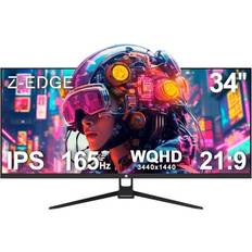 Z-Edge 34 Inch Gaming Monitor 165Hz DP 100Hz HDMI 1MS Mprt 21:9