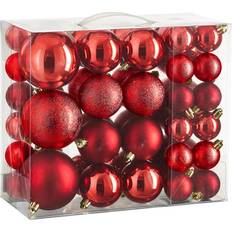 House of Seasons Julkulor Plast Röda 46-Pack Julgranspynt