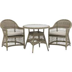 Round outdoor table and chairs Bramblecrest RHS Rosemoor 2-Seater Round Garden Table & Chairs Latte Bistro Set