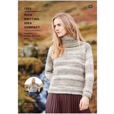 Yarn & Needlework Supplies Rico Knitting Pattern High Neck Sweater & Cardigan Alpaca Melange Aran 1202