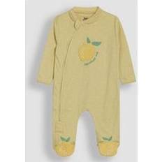 Yellow Night Garments JoJo Maman Bébé Baby Lemon Applique Sleepsuit - Yellow