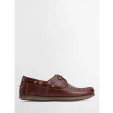 Brown Low Shoes Barbour Wake Leather Boat Shoes - Mahogany