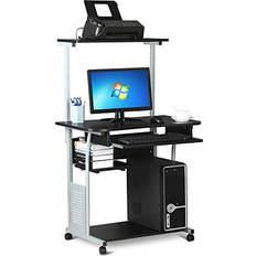 Yaheetech Med Skrivarhylla Datorskrivbord Svart 80 x 50 x 132 cm Skrivbord