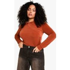 Leopard Shapewear & Under Garments boohoo Womens Plus Twist Detail Rouched Bodysuit - Brown