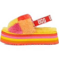 UGG Yellow Slippers & Sandals UGG Disco Checker Slide Thick Sole Sandals - Yellow