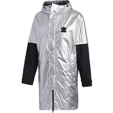 Adidas Silver Outerwear adidas Liquid Metal Wb Sports Hooded Windbreaker Jacket - Silver