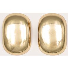 PrettyLittleThing Gold Bevelled Rectangular Chunky Stud Earrings - Yellow