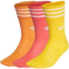 Adidas Orange Socks adidas Unisex Mid Cut Crw Logo Jacquard Socks - Pink/Orange/Yellow