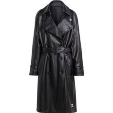 Adidas Coats adidas Adicolor Trefoil Faux Leather Trench Coat - Black