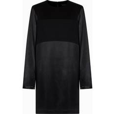 Emporio Armani Dresses Emporio Armani Paneled Satin Mini Dress - Black