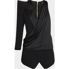 Balmain Dame Bluser Balmain Asymmetrisk Kjole Med Struktureret Skulder - Sort