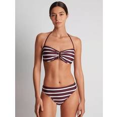 Ralph Lauren Swimwear Ralph Lauren Lago Stripe Ring Bandeau Bikini Top - Red Claret