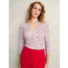 Hobbs Aimee Printed Blouse - Ivory Pink