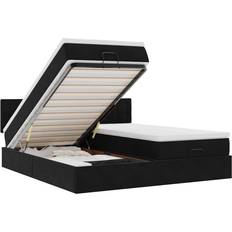 vidaXL Ottoman-Bett mit Matratzen & LEDs Schwarz 200x200 cm Rahmenbett