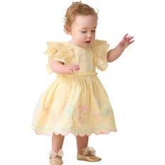 Yellow Dresses Children's Clothing Angel & Rocket Baby Cotton Embroidered Dress Bloomers Set - Yellow