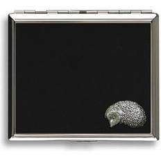 Cigarette Cases Knight Hedgehog Black Leather Covered Cigarette Case