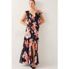 Monsoon Carrie Floral Ruffle Dress - Black