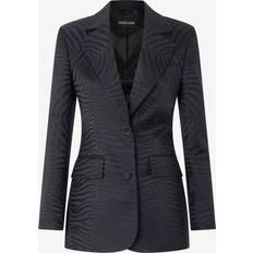 Leather - Women Blazers Roberto Cavalli Blazer With Solid-color Tiger Skin Design - Black