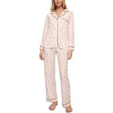 Eberjey Gisele Heart Long Pyjama Set - Heart Sorbet Pink/Black