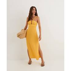 Women - Yellow Swimsuit Cover-Ups & Sarong Wraps Vix Renda Midi Dress Swim Cover-Up