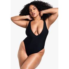 Boohoo Swimsuits boohoo Womens Plus Swimwear Essentials Plunge Tummy Control Swimsuit - Black